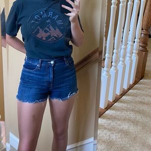Levi’s high waisted distressed shorts